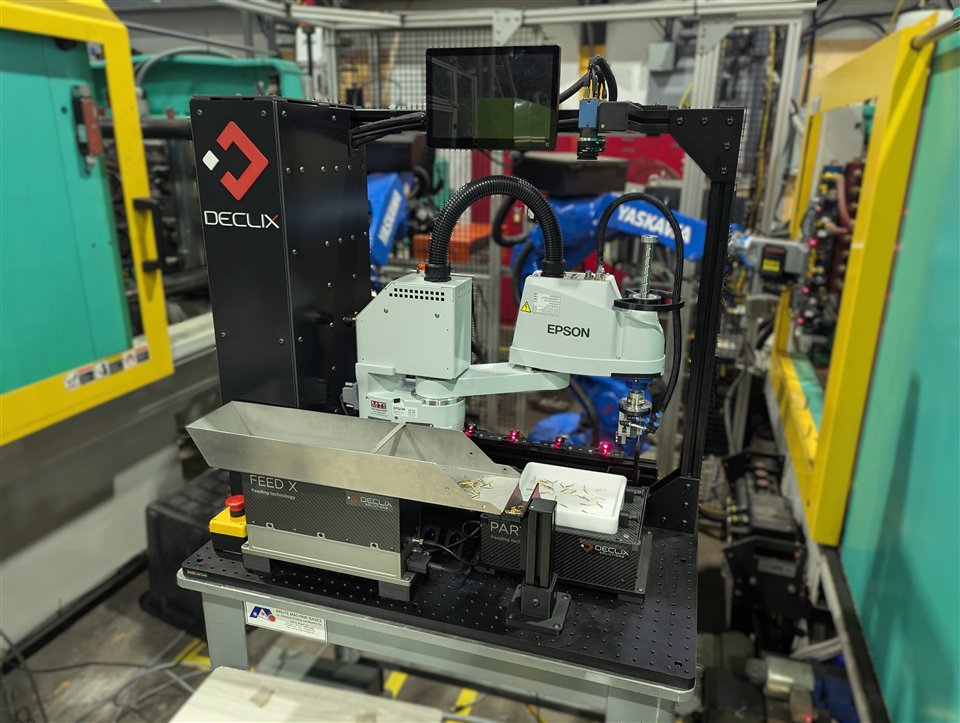 Cellule Declix : robot Scara Epson, FEED X et PART X